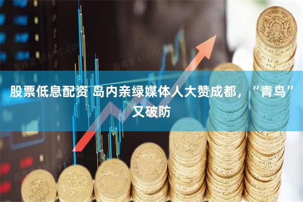 股票低息配资 岛内亲绿媒体人大赞成都，“青鸟”又破防